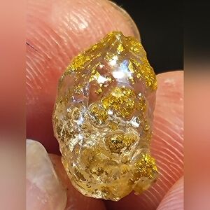 12ctw Herkimer Diamond W/ 24k Gold Flakes